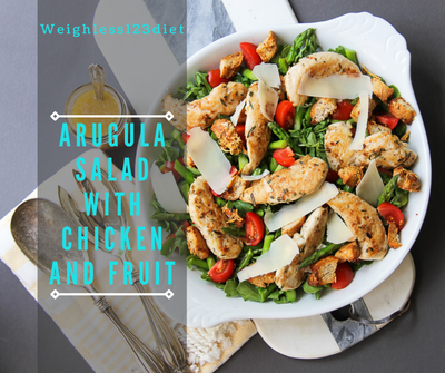 Arugula Salad with Chicken and Fruit