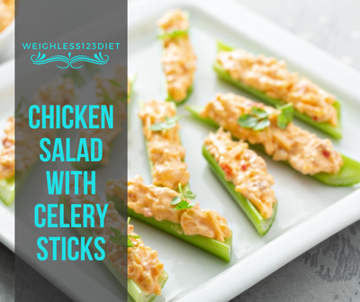 Chicken Salad with Celery Sticks