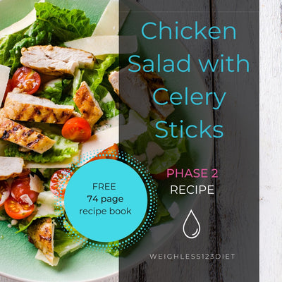 Chicken Salad with Celery Sticks