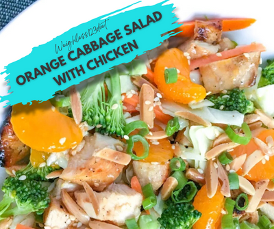 Orange Cabbage Salad with Chicken