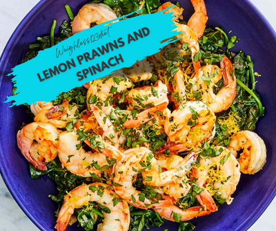 Lemon Prawns and Spinach