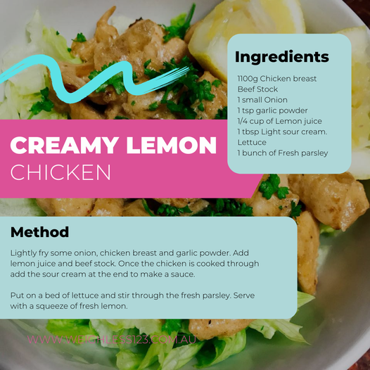 Creamy Lemon Chicken – Weighless 123 Diet